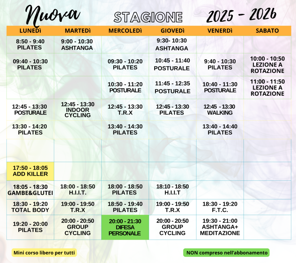 corsi, fitness, trx, ftc, groupcylcing, spinning, yoga, ashtanga, pilates matwork, posturale, addominali, allenamento tonificazioe, allenamento alta intensità, walking, walking fitness, difesa personale, krav maga, montecchio emilia, provincia, reggio emilia